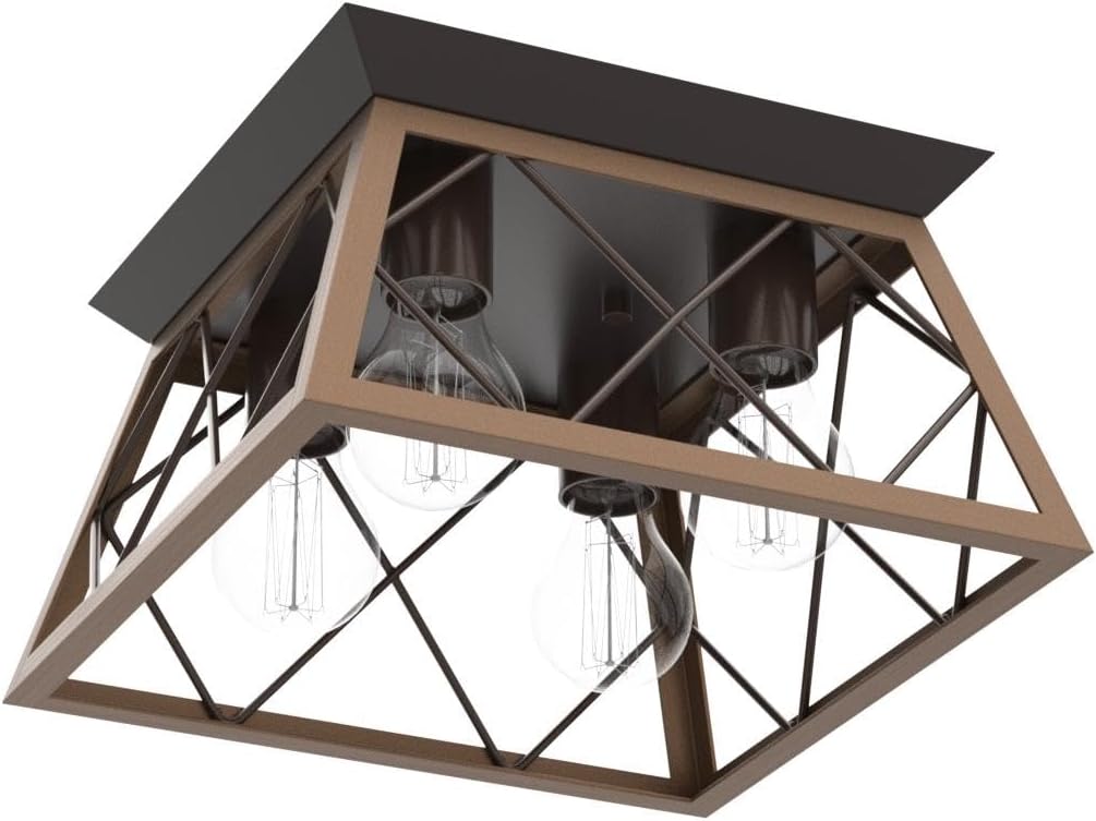 4-Light Square Farmhouse Ceiling Light
