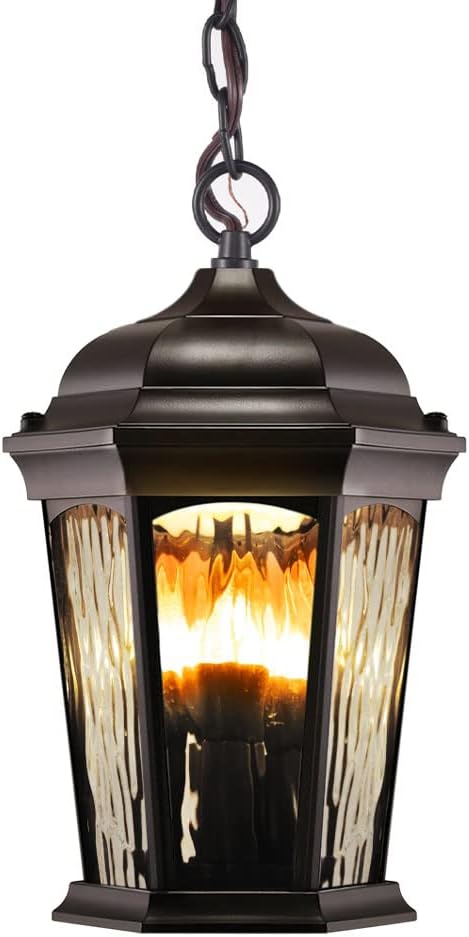 Bronze Flickering Flame Hanging Lantern