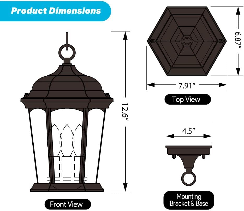Bronze Flickering Flame Hanging Lantern