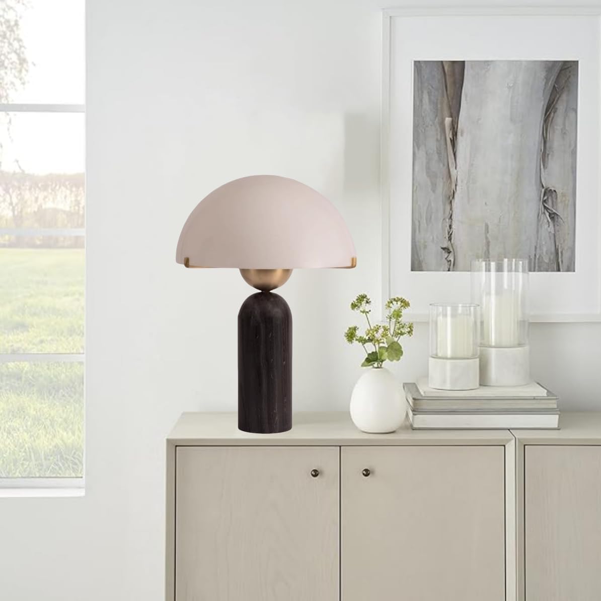 Black Marble Dome Table Lamp