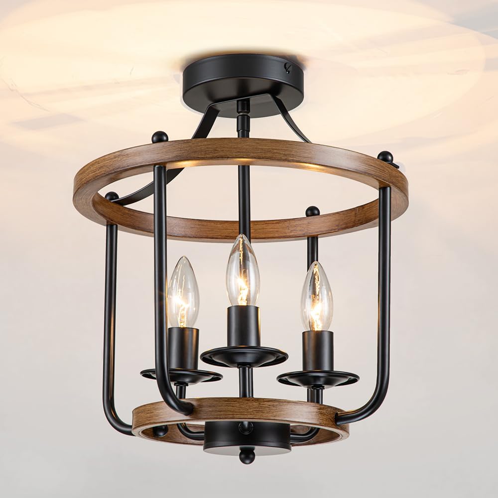 3-Light Cage Farmhouse Ceiling Light