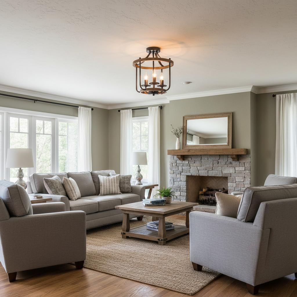 3-Light Cage Farmhouse Ceiling Light