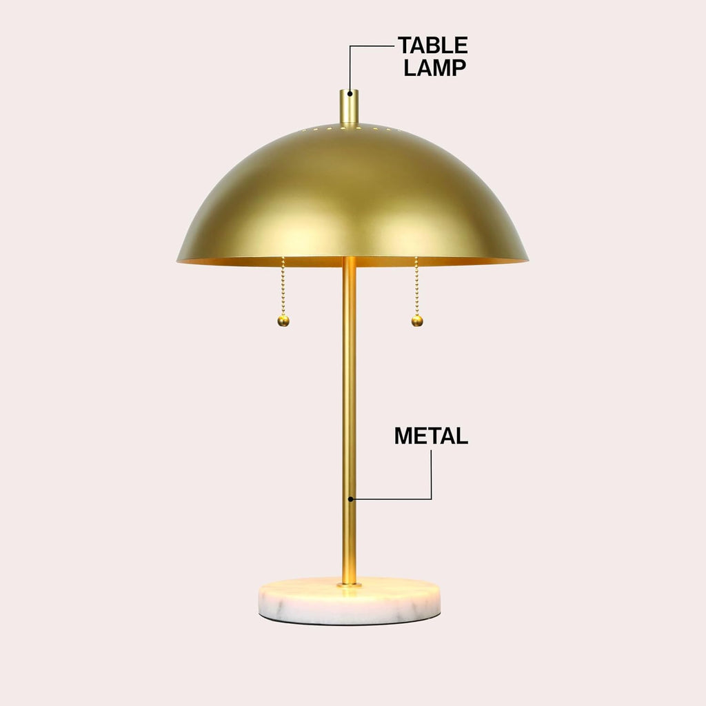 Gold Marble 2-Light LED Table Lamp