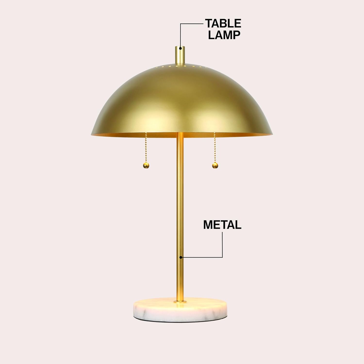 Gold Marble 2-Light LED Table Lamp