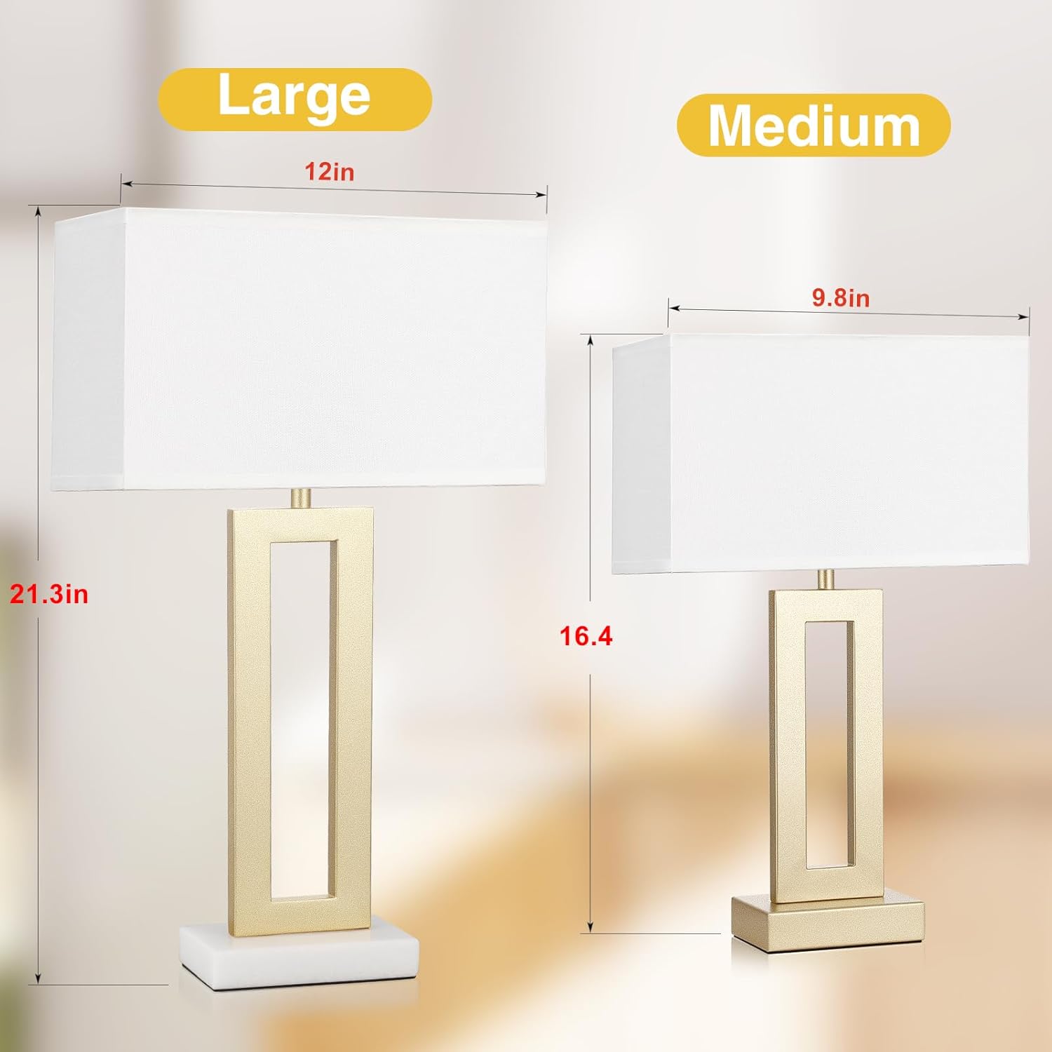 Gold Marble Base Tall Table Lamp