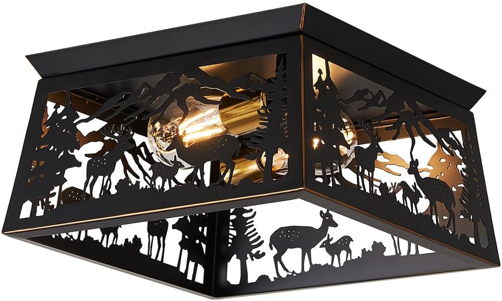 Black Deer Farmhouse Ceiling Light