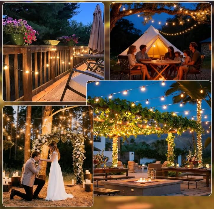 200FT APP Controlled G40 Shatterproof Outdoor String Lights