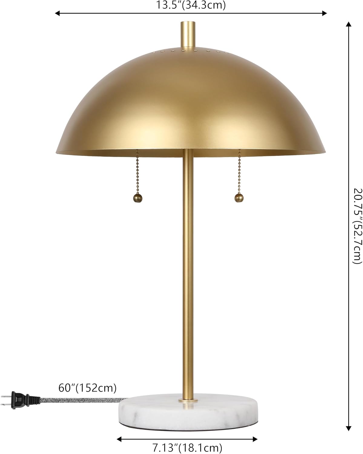 Gold Marble 2-Light LED Table Lamp