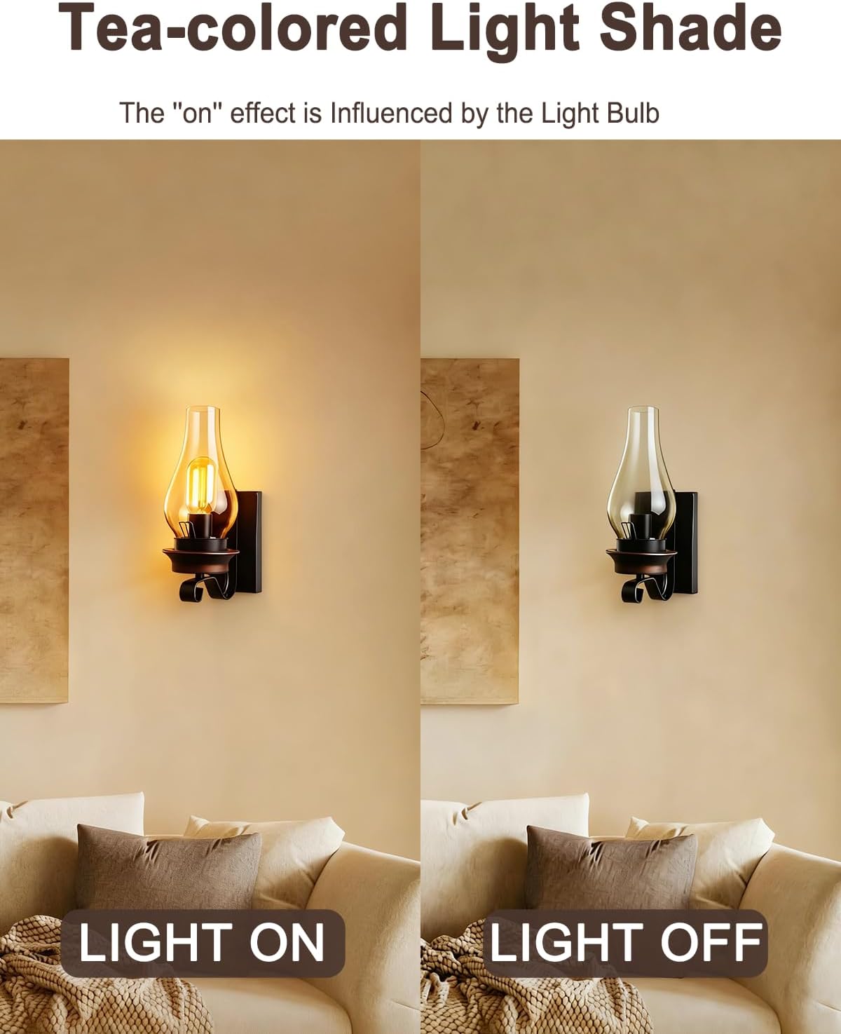1 Rustic Glass Wall Sconce