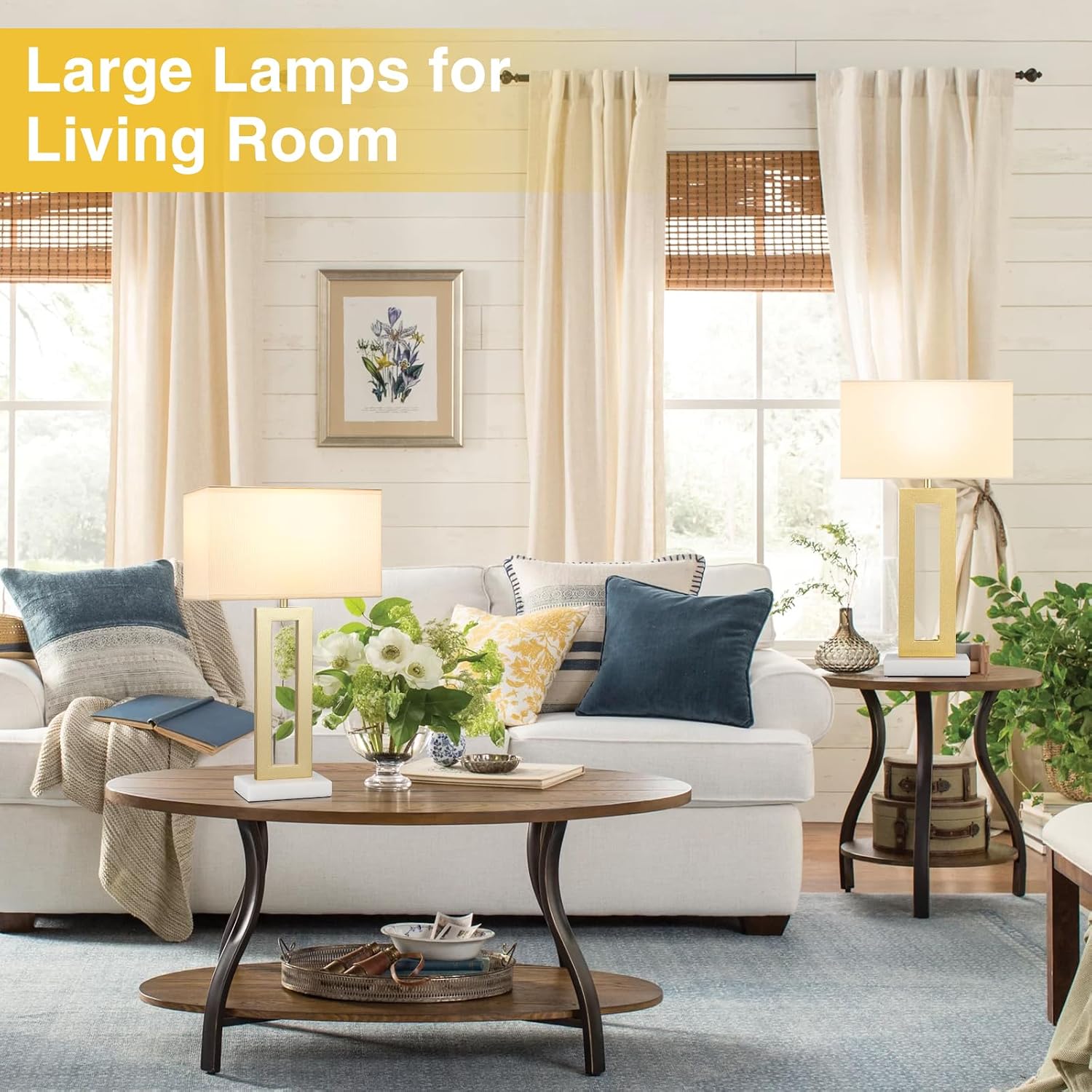 Gold Marble Base Tall Table Lamp