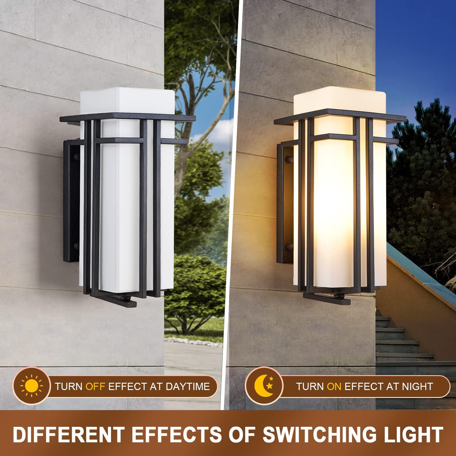 Black Square Outdoor Wall Lantern