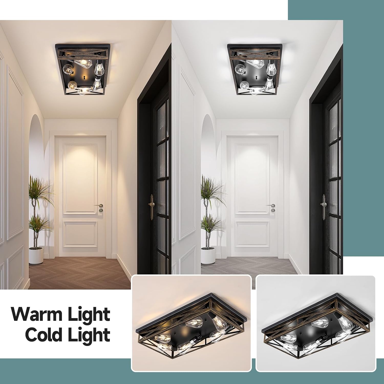 6-Light Farmhouse Cage Ceiling Light