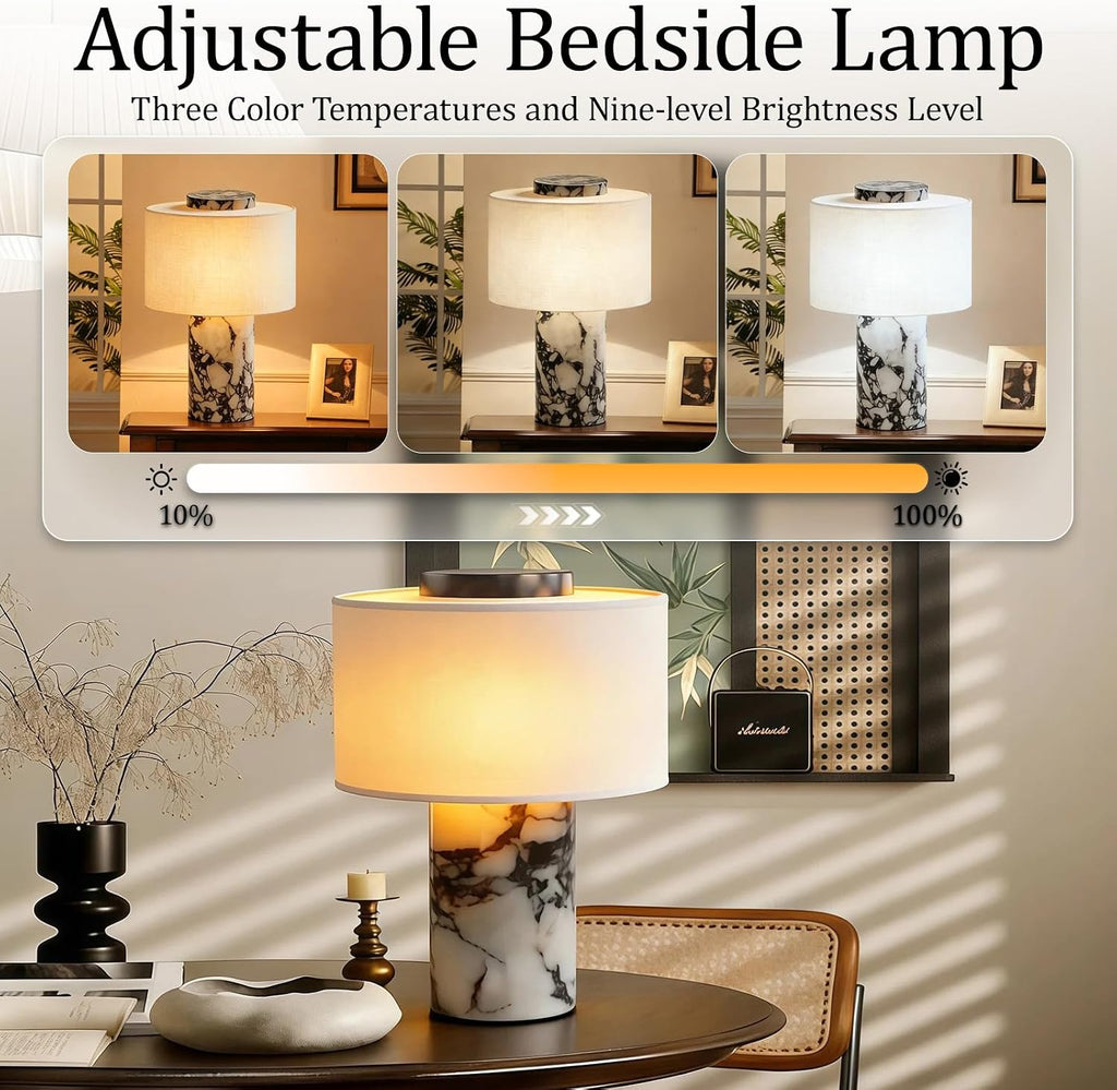USB Rechargeable Marble Touch Table Lamp