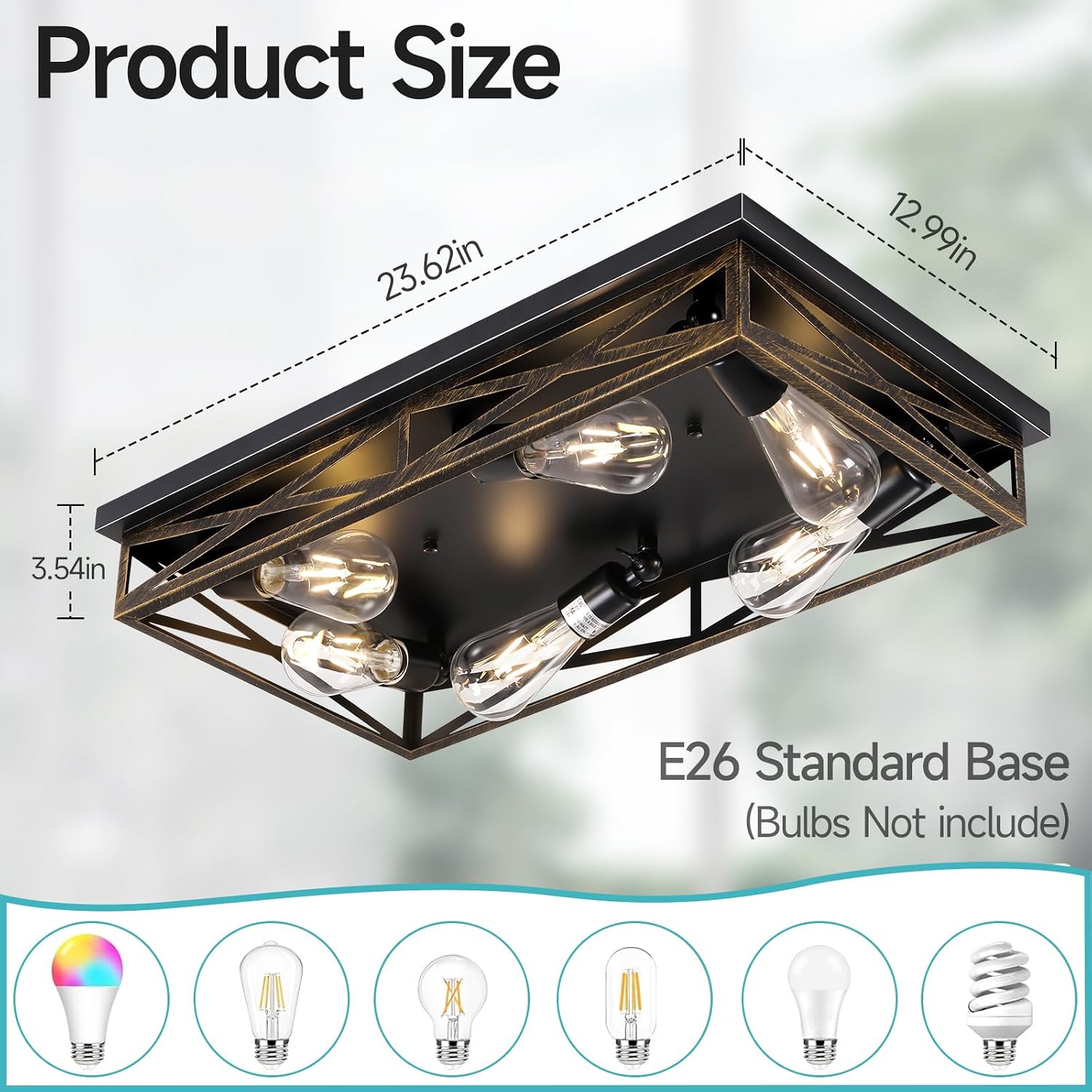 6-Light Farmhouse Cage Ceiling Light
