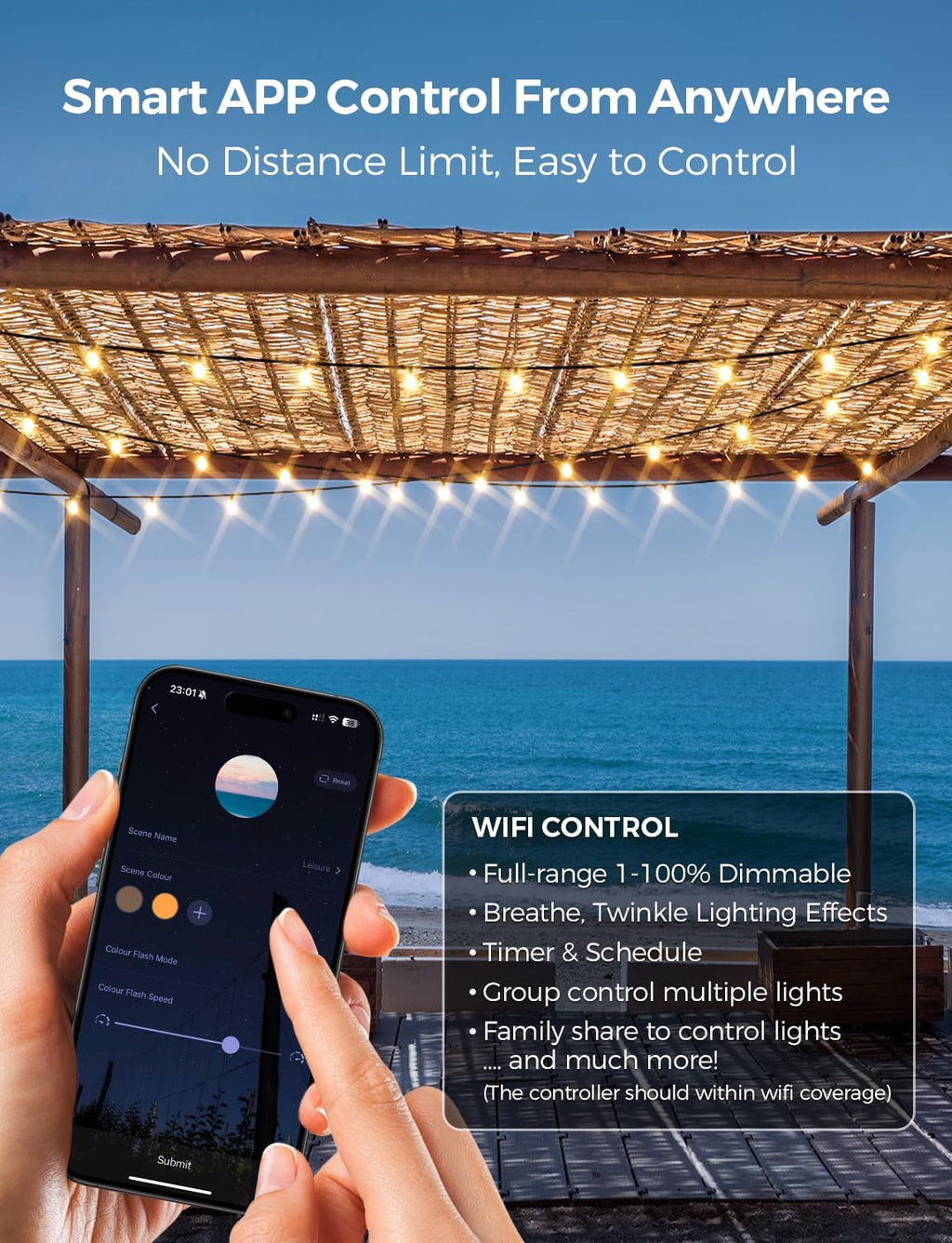 50FT Smart APP G40 Globe String Lights Works with Alexa