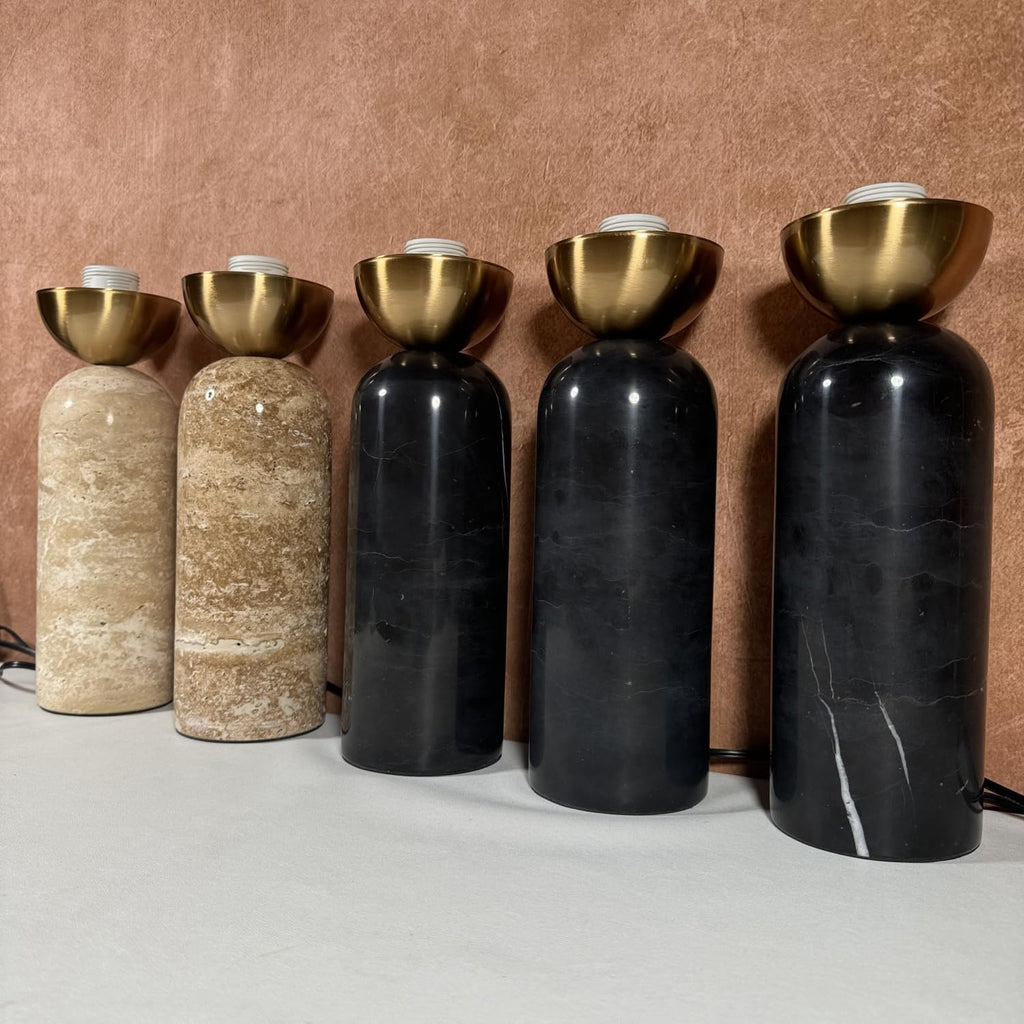 Black Marble Dome Table Lamp