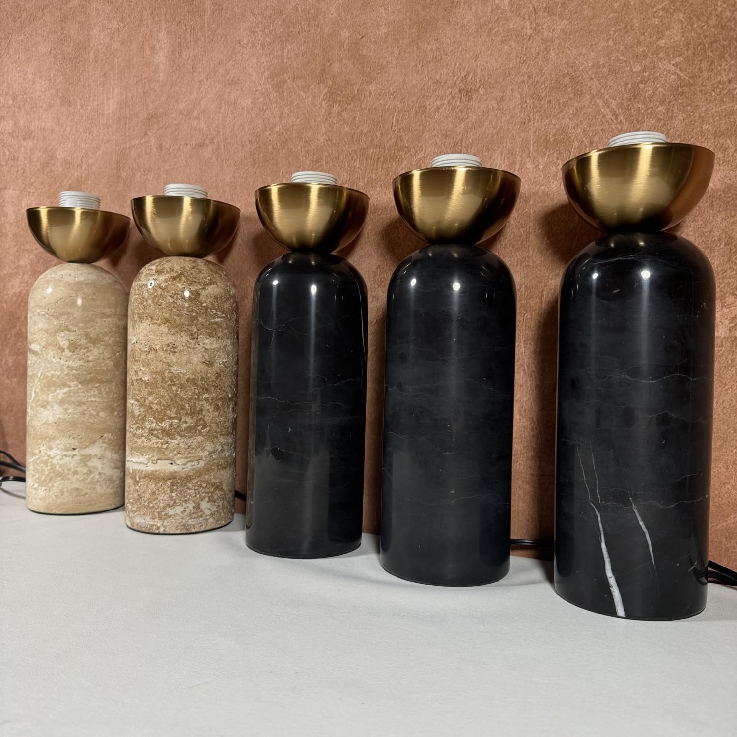 Black Marble Dome Table Lamp