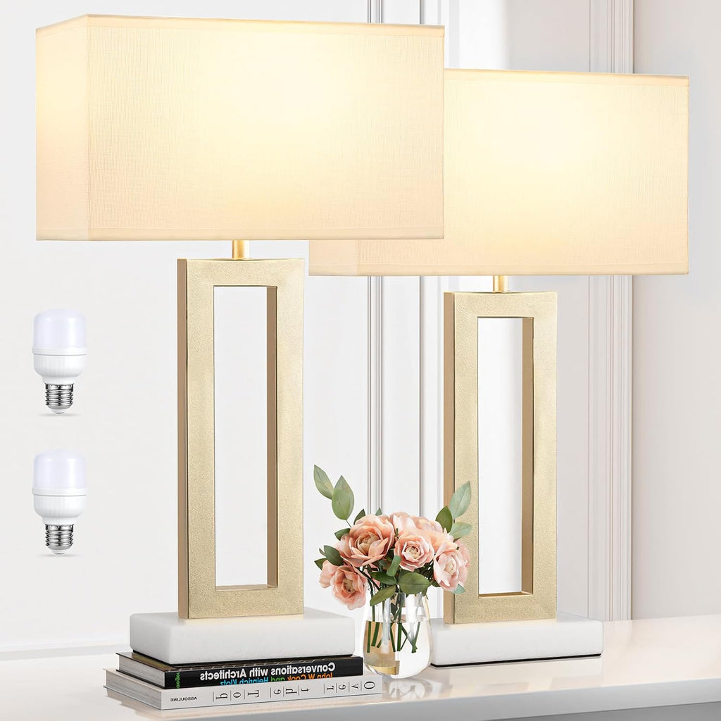 Gold Marble Base Tall Table Lamp