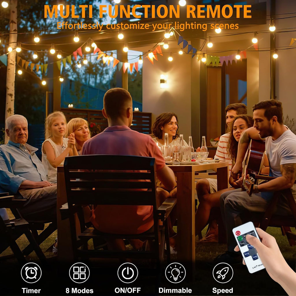 200FT APP Controlled G40 Shatterproof Outdoor String Lights