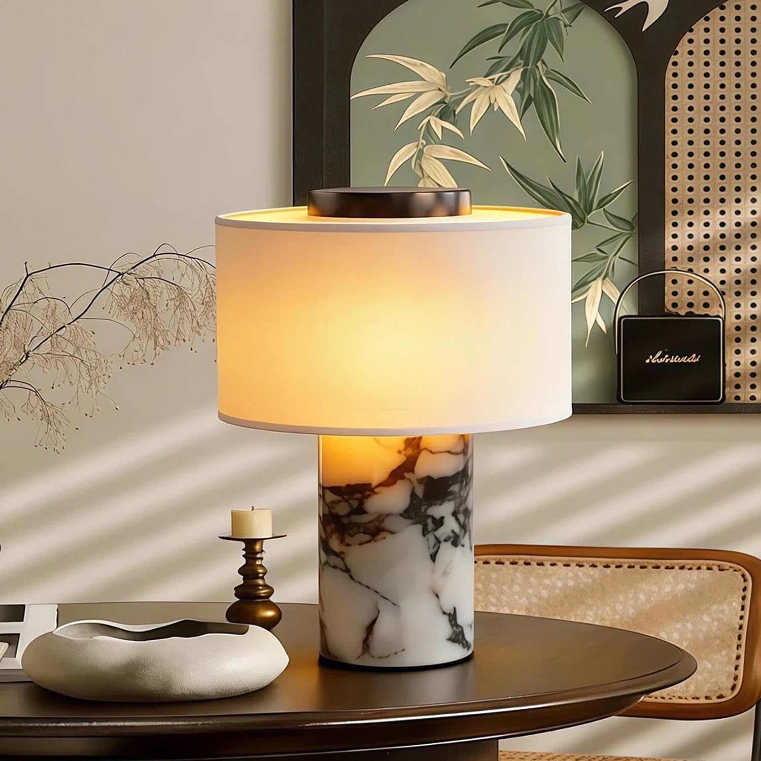 USB Rechargeable Marble Touch Table Lamp