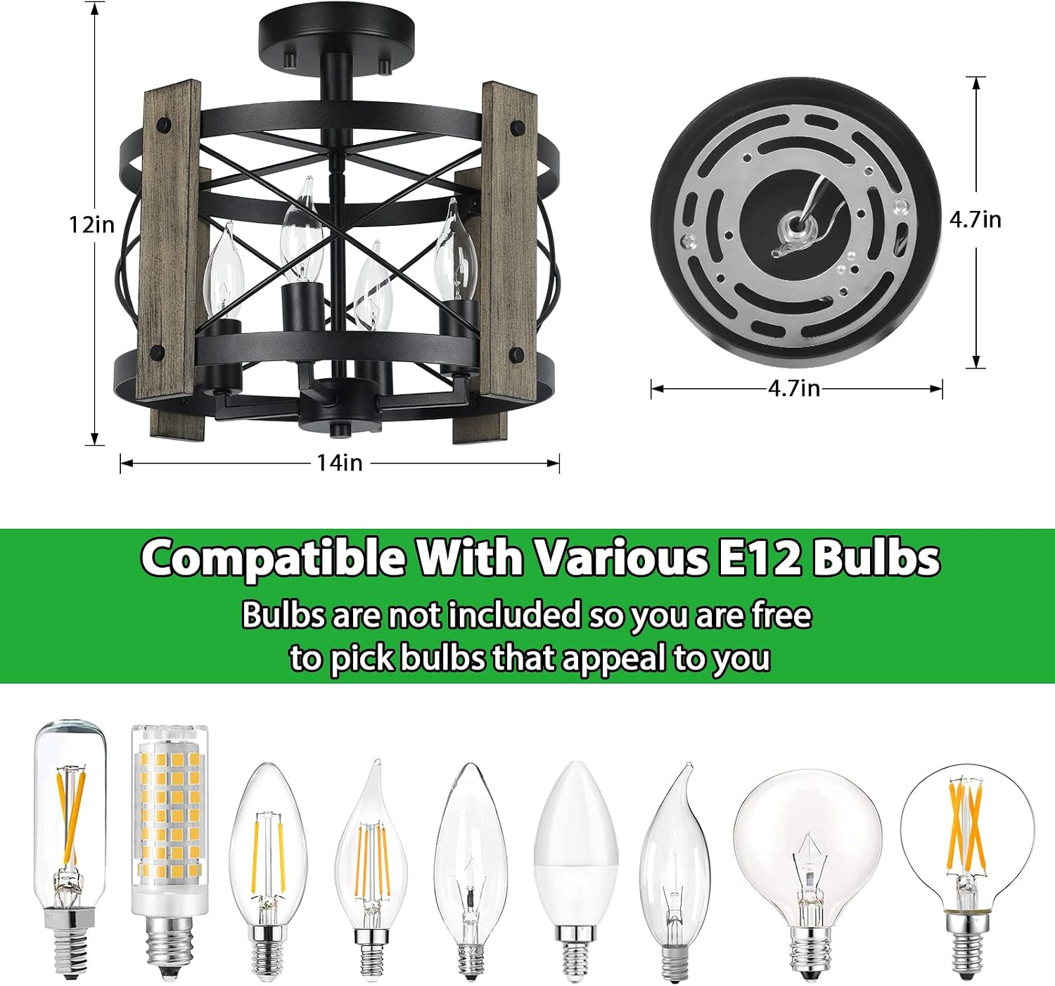 4-Light Farmhouse Ceiling Light