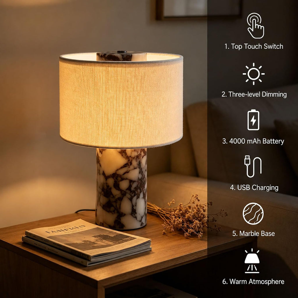 Marble Touch Control Table Lamp