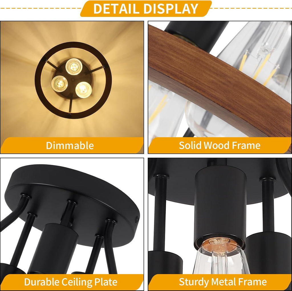 3-Light Farmhouse Ceiling Light