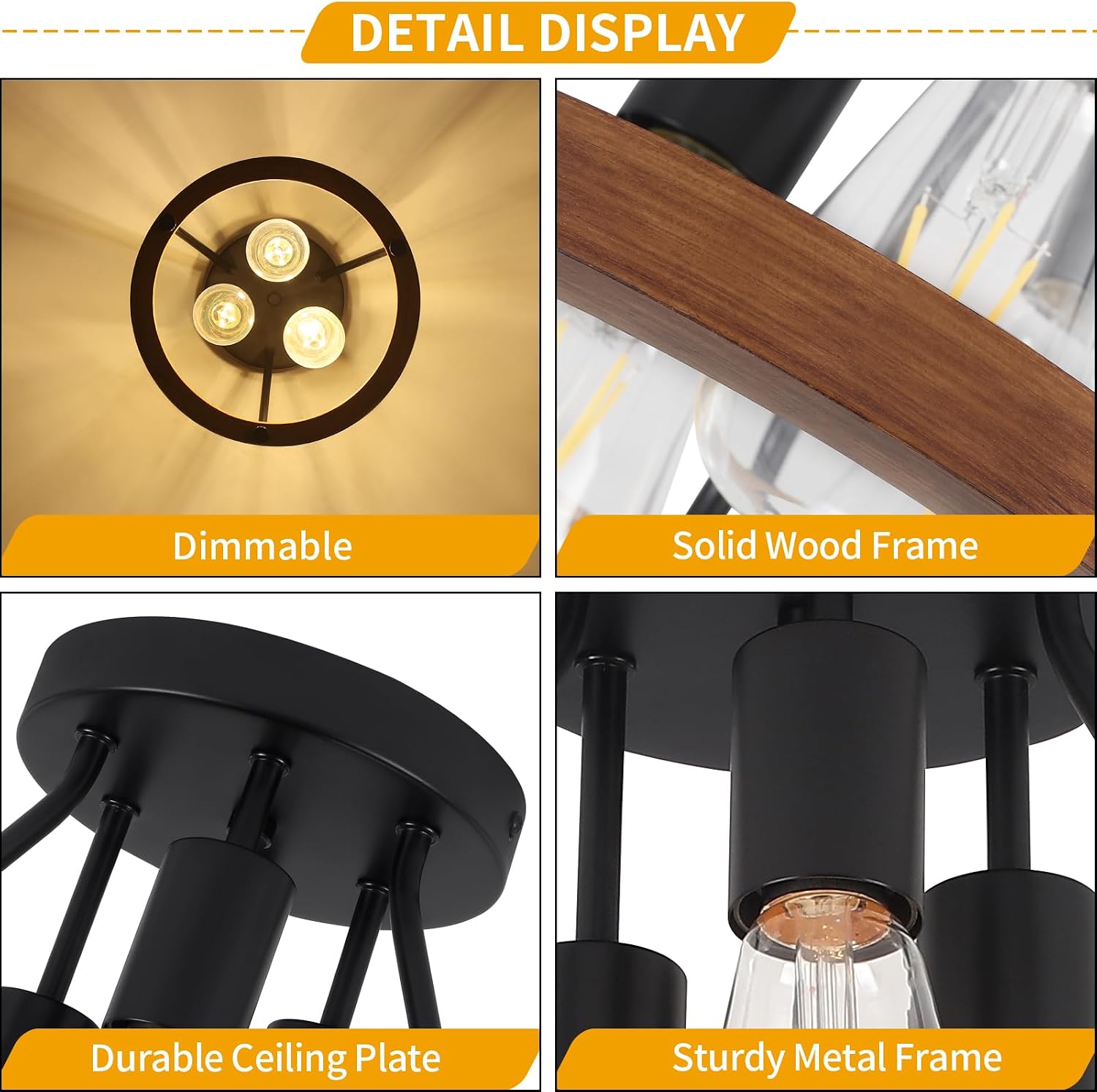 3-Light Farmhouse Ceiling Light