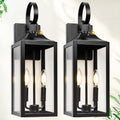 2 Dusk to Dawn Black Outdoor Wall Lanterns