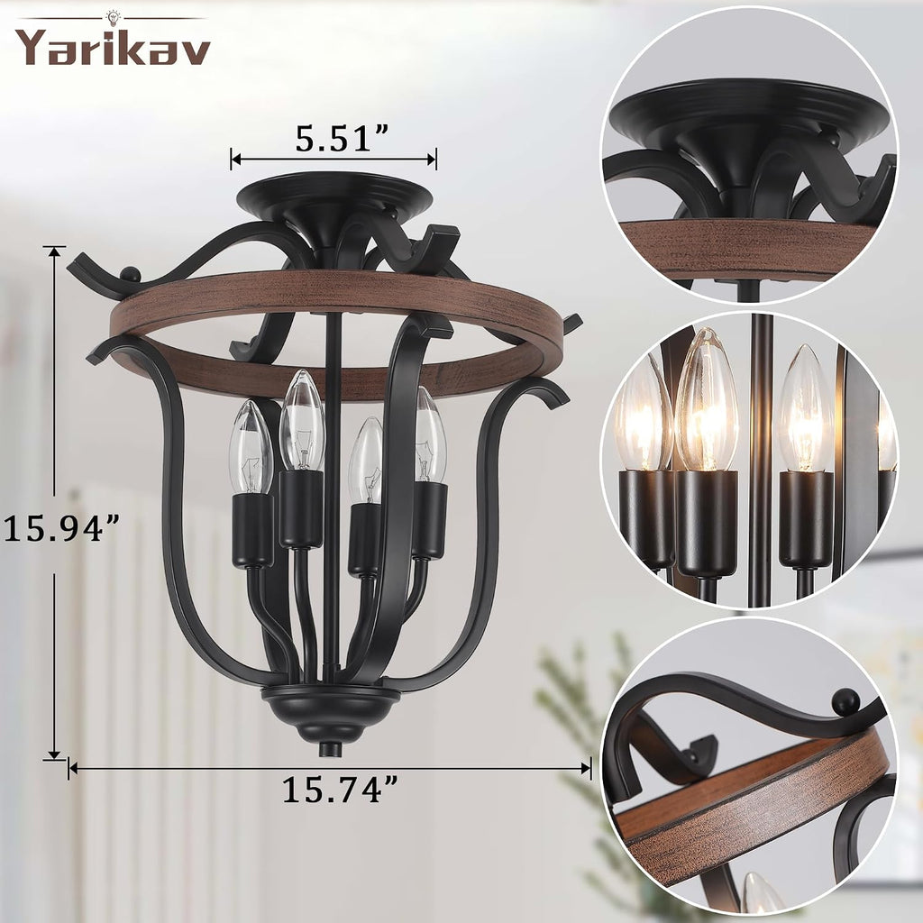 4-Light Cage Farmhouse Chandelier