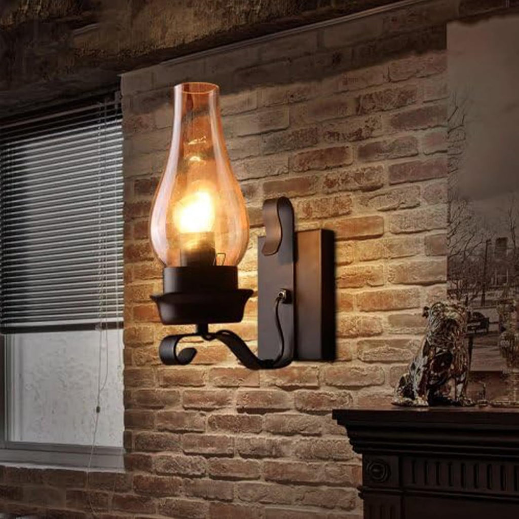 1 Rustic Glass Wall Sconce