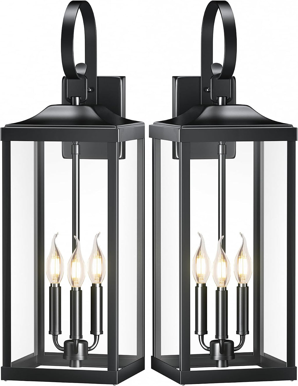 2 Extra Large 3-Light Outdoor Wall Lanterns