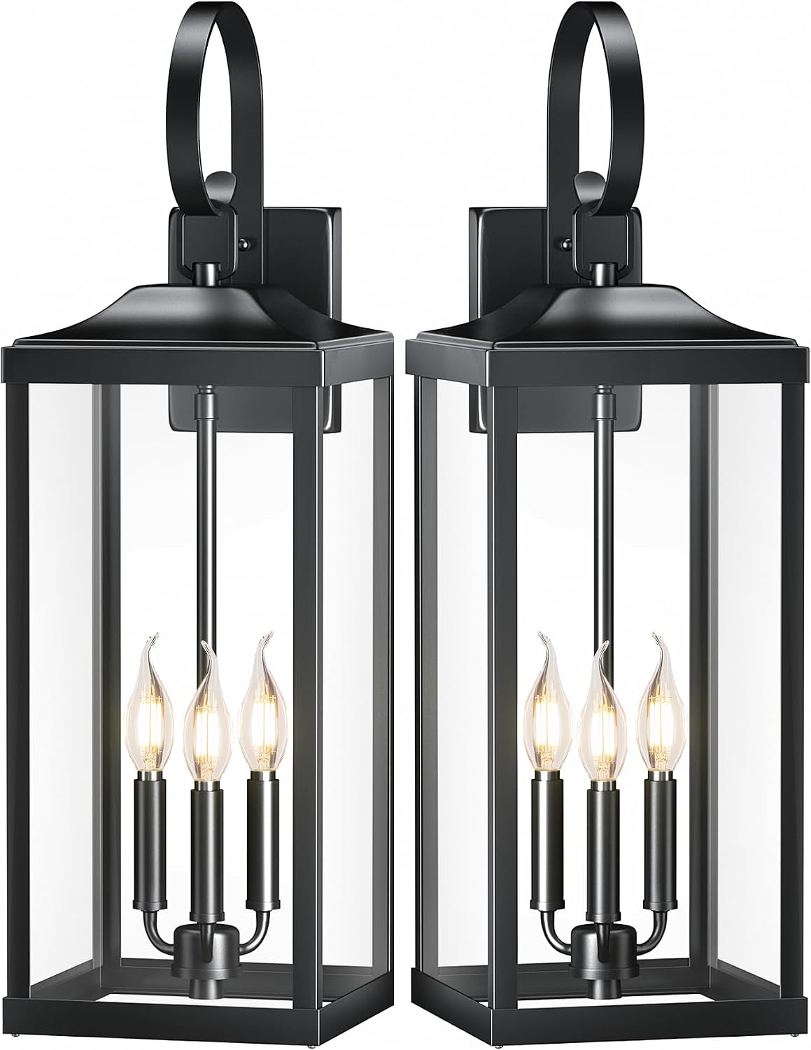 2 Extra Large 3-Light Outdoor Wall Lanterns