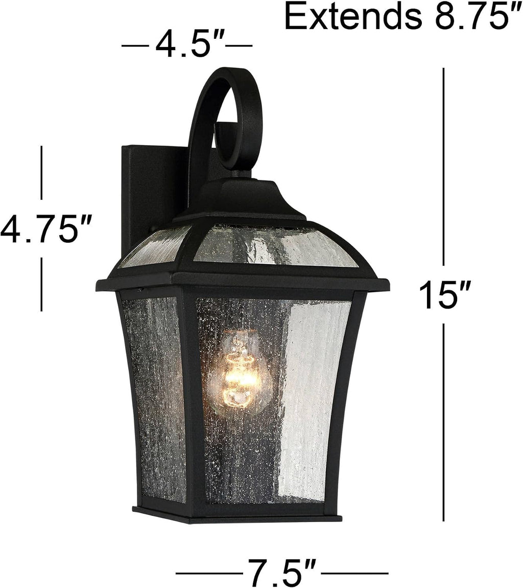 2 Black Carriage Outdoor Wall Lights