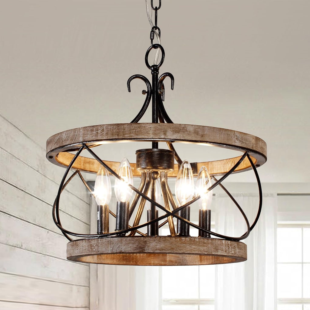 5-Light Drum Farmhouse Chandelier