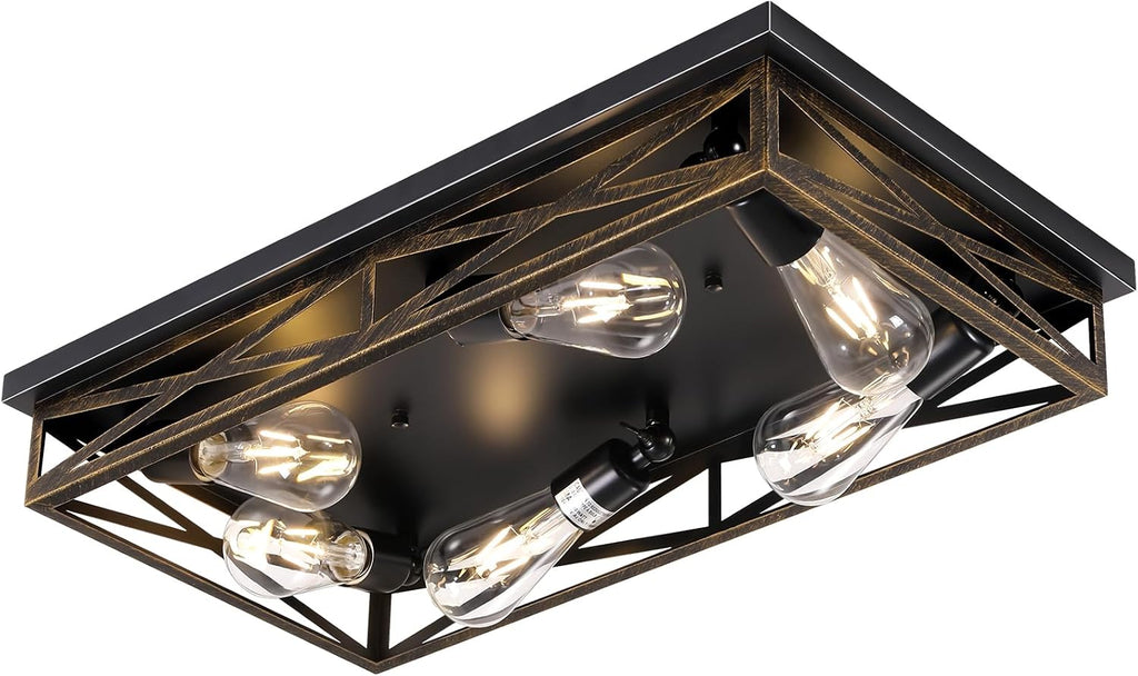 6-Light Farmhouse Cage Ceiling Light