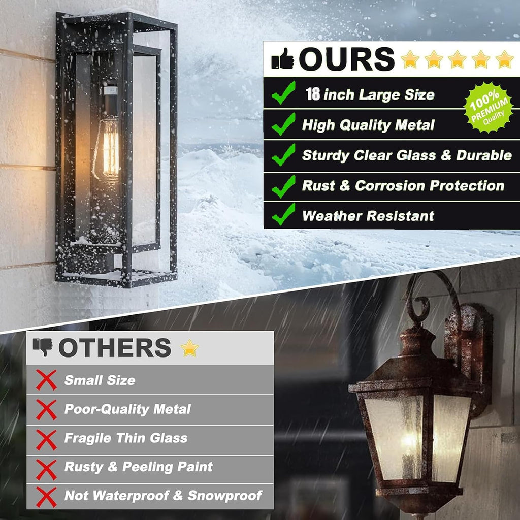 2 Black Outdoor Wall Lanterns