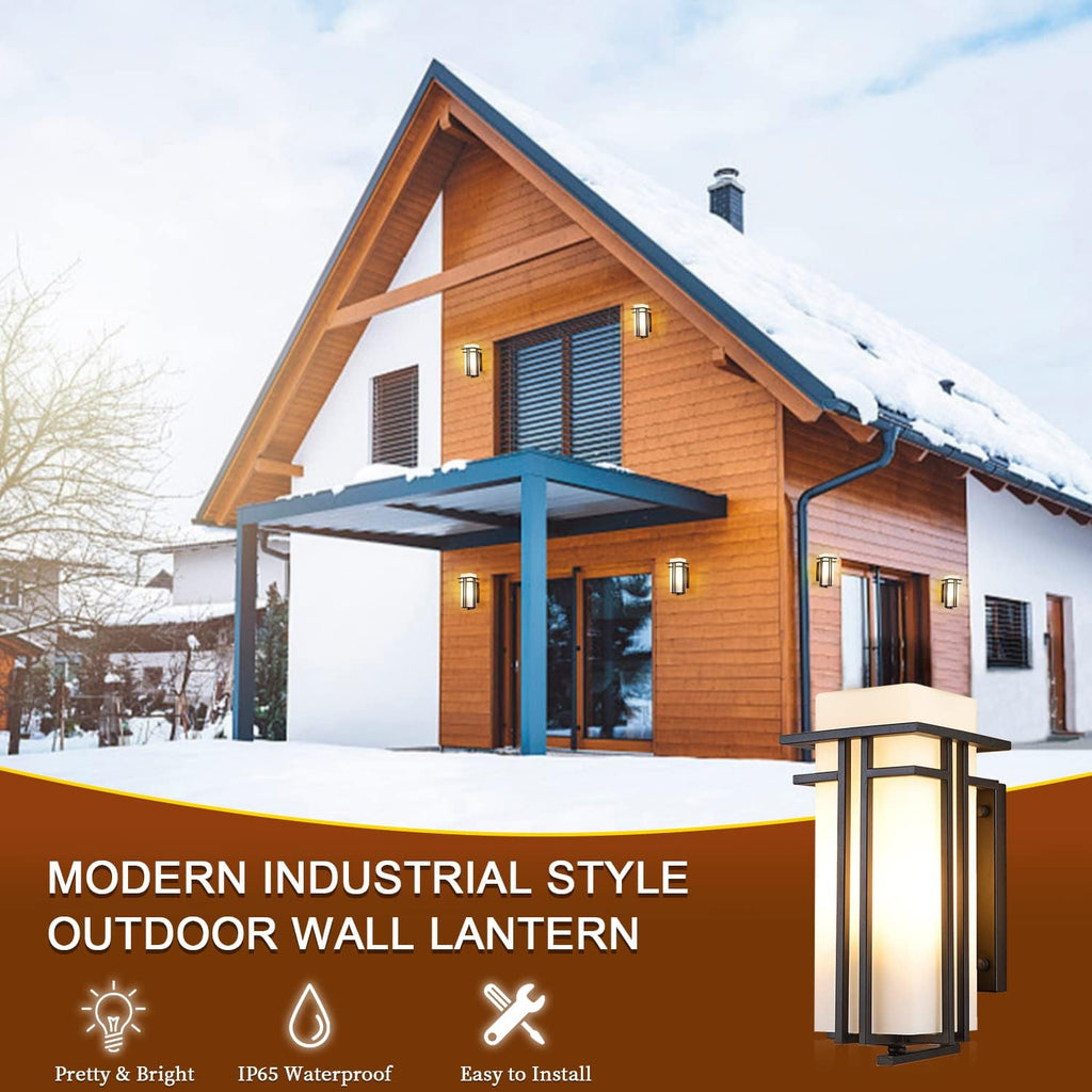 Black Square Outdoor Wall Lantern
