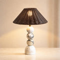 Marble Base Rattan Shade Table Lamp