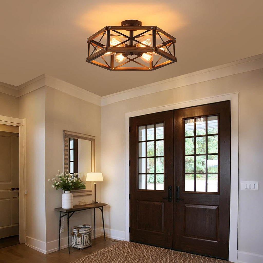 6-Light Large Farmhouse Ceiling Light