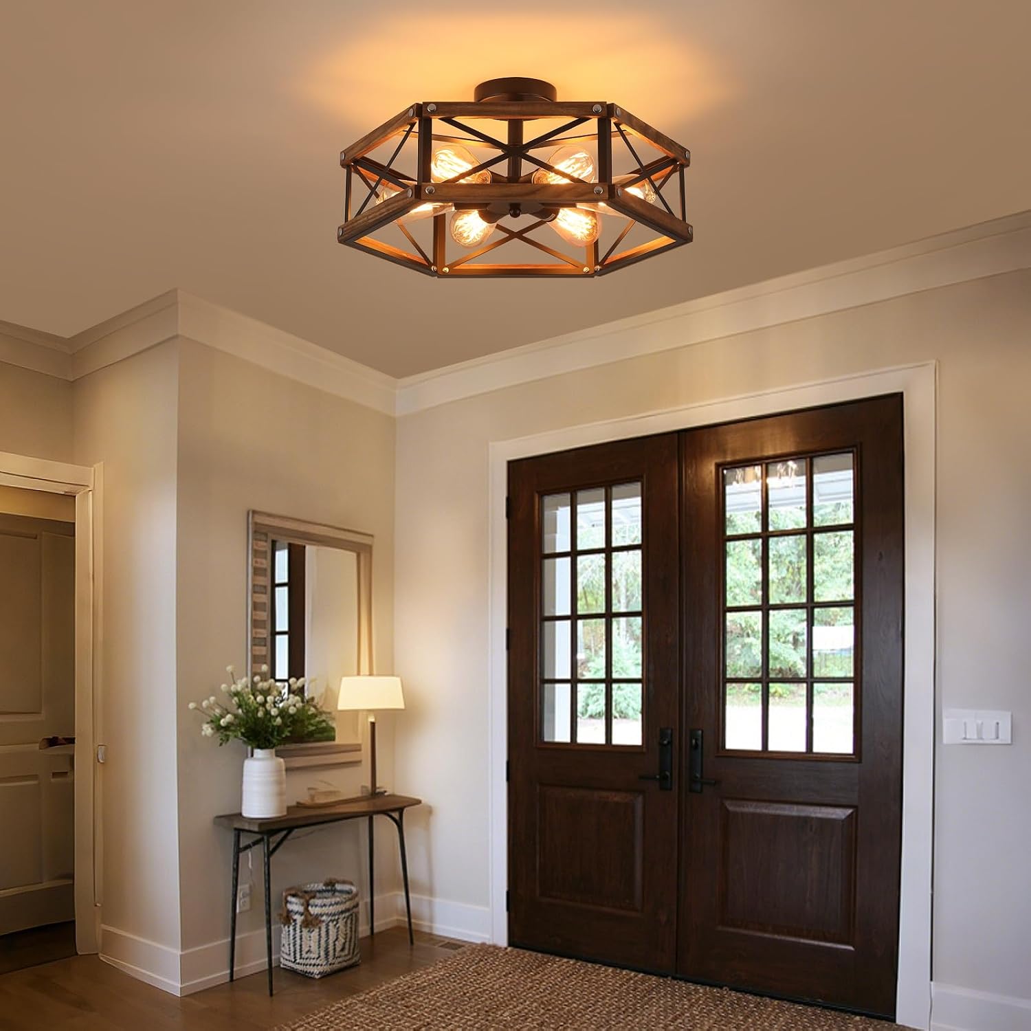6-Light Large Farmhouse Ceiling Light