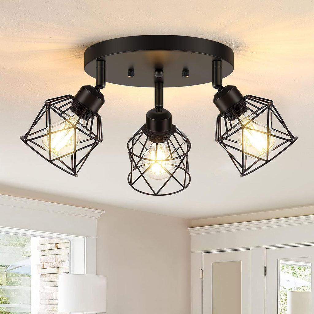 3-Light Adjustable Cage Ceiling Light