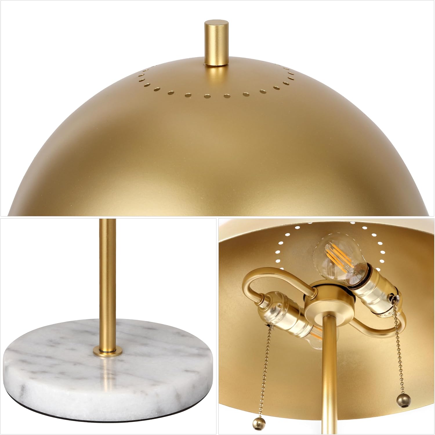 Gold Marble 2-Light LED Table Lamp