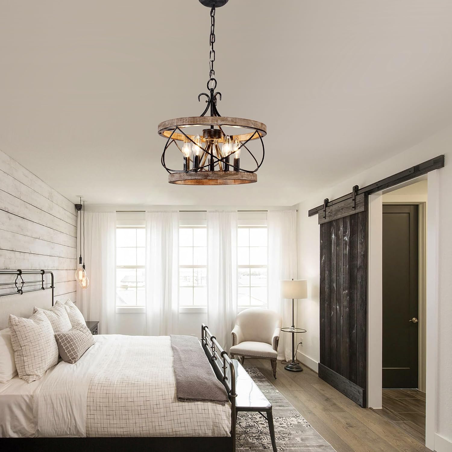 5-Light Drum Farmhouse Chandelier