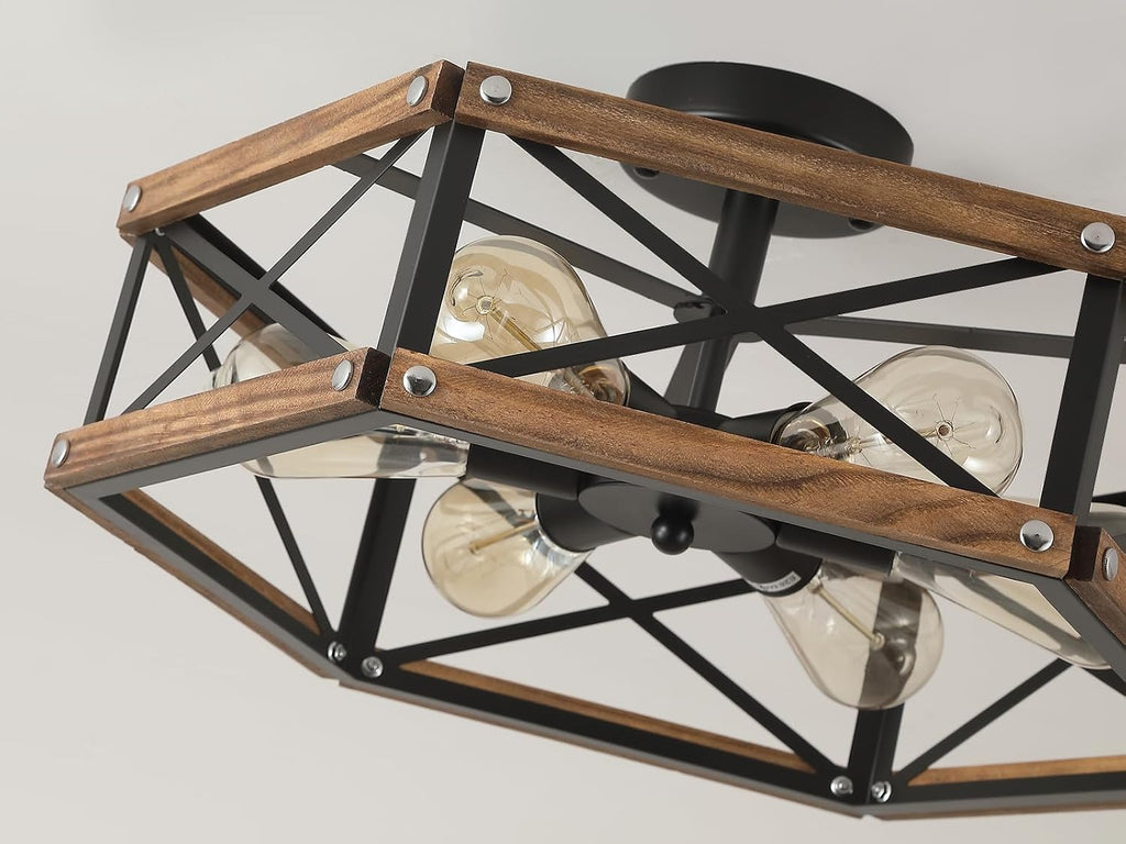 6-Light Large Farmhouse Ceiling Light