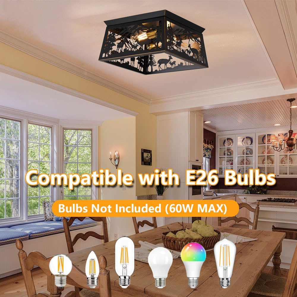 Black Deer Farmhouse Ceiling Light