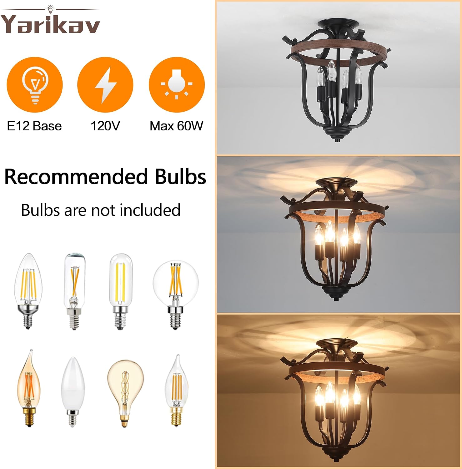 4-Light Cage Farmhouse Chandelier