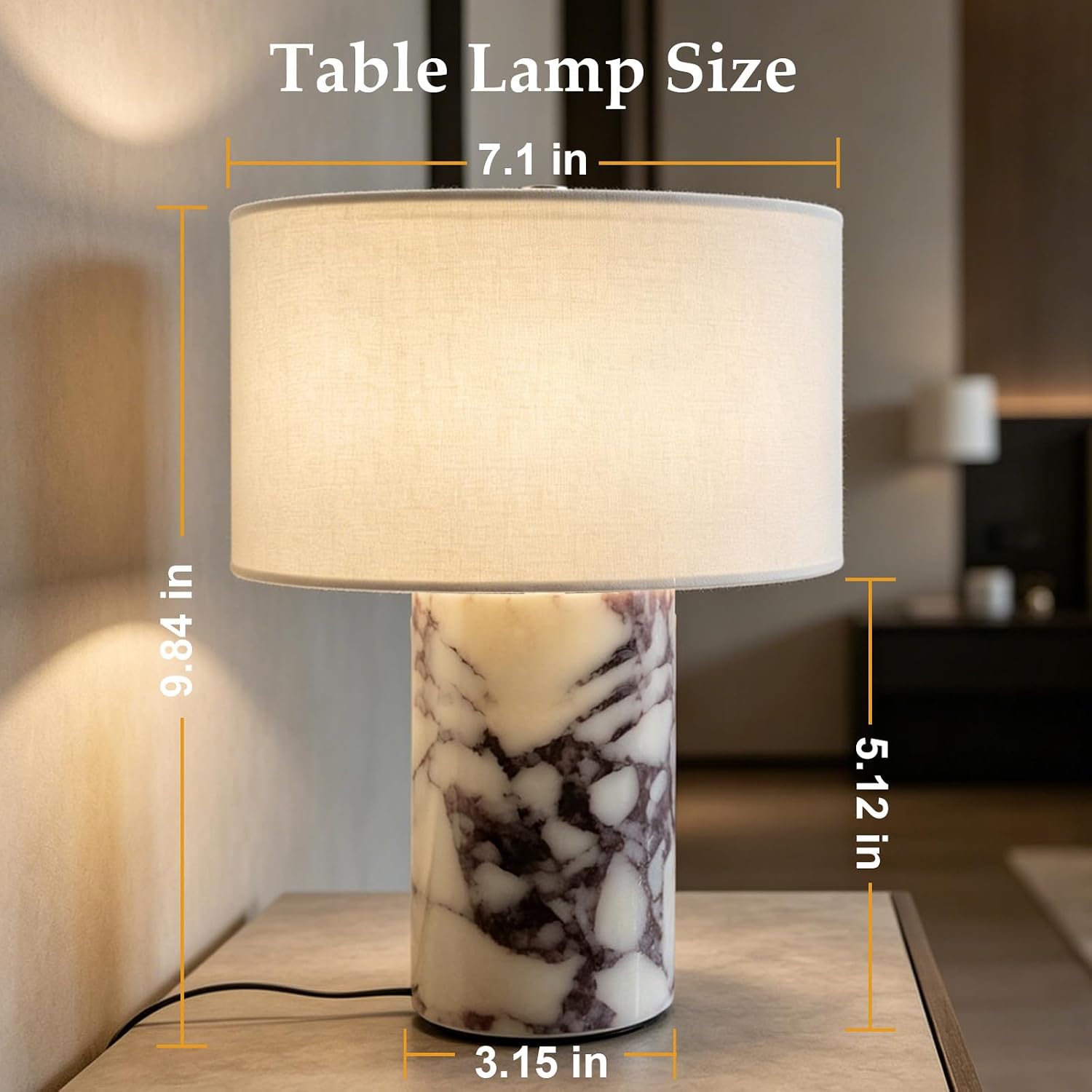 Marble Touch Control Table Lamp