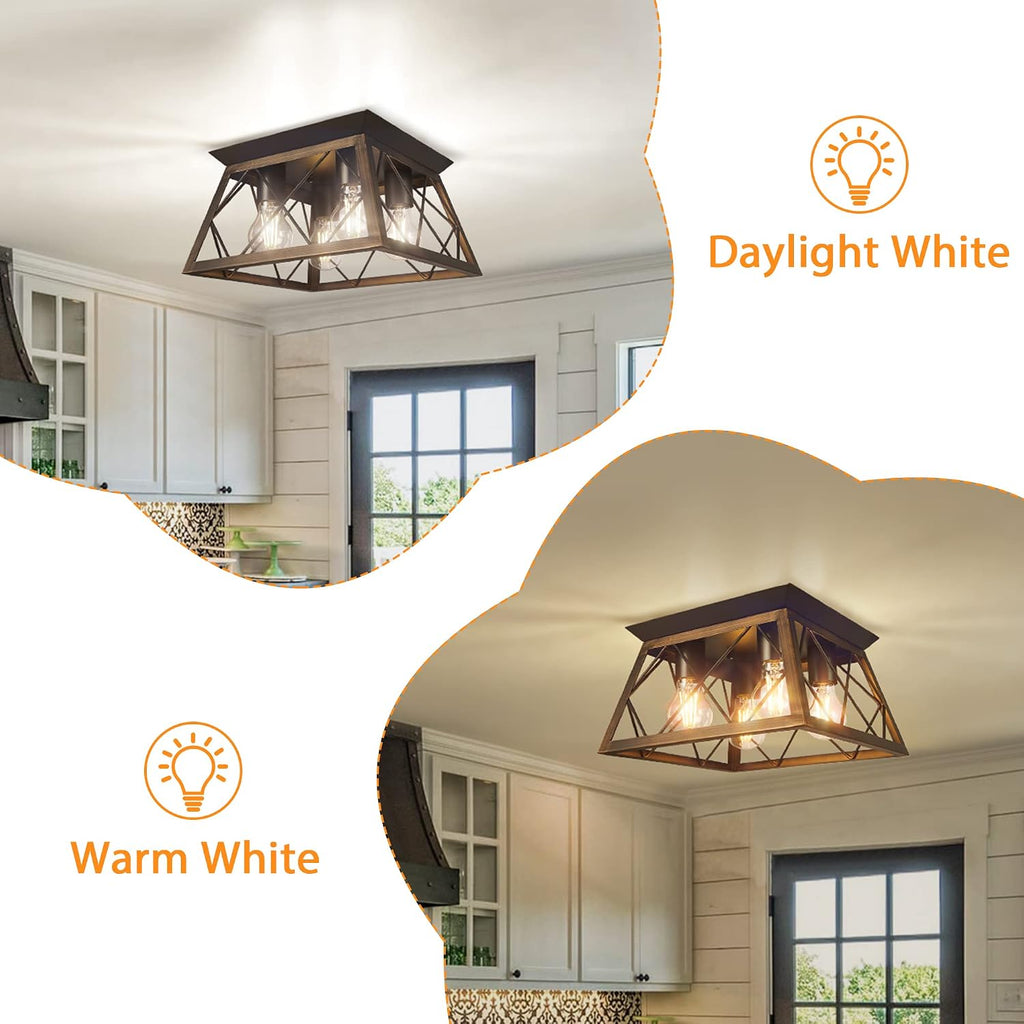 4-Light Square Farmhouse Ceiling Light