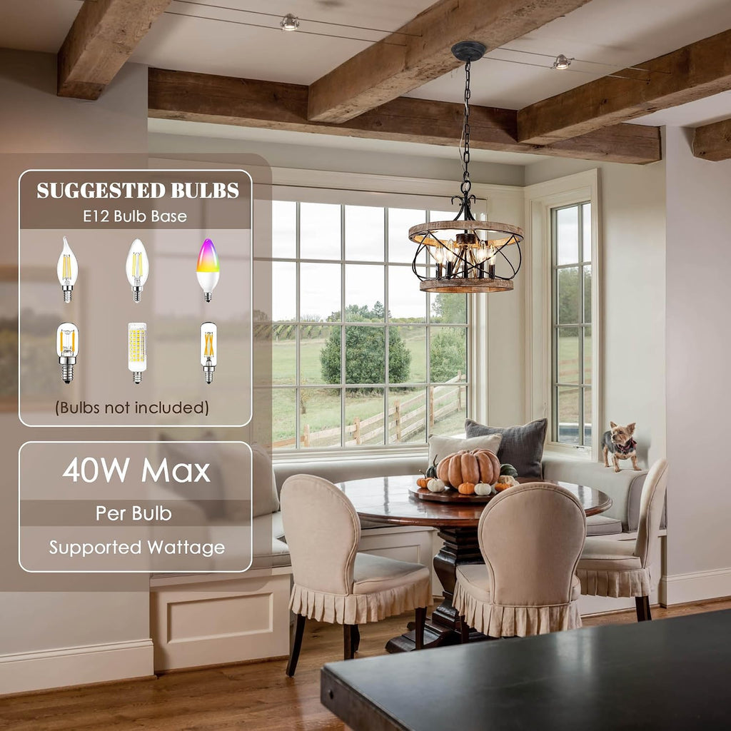 5-Light Drum Farmhouse Chandelier